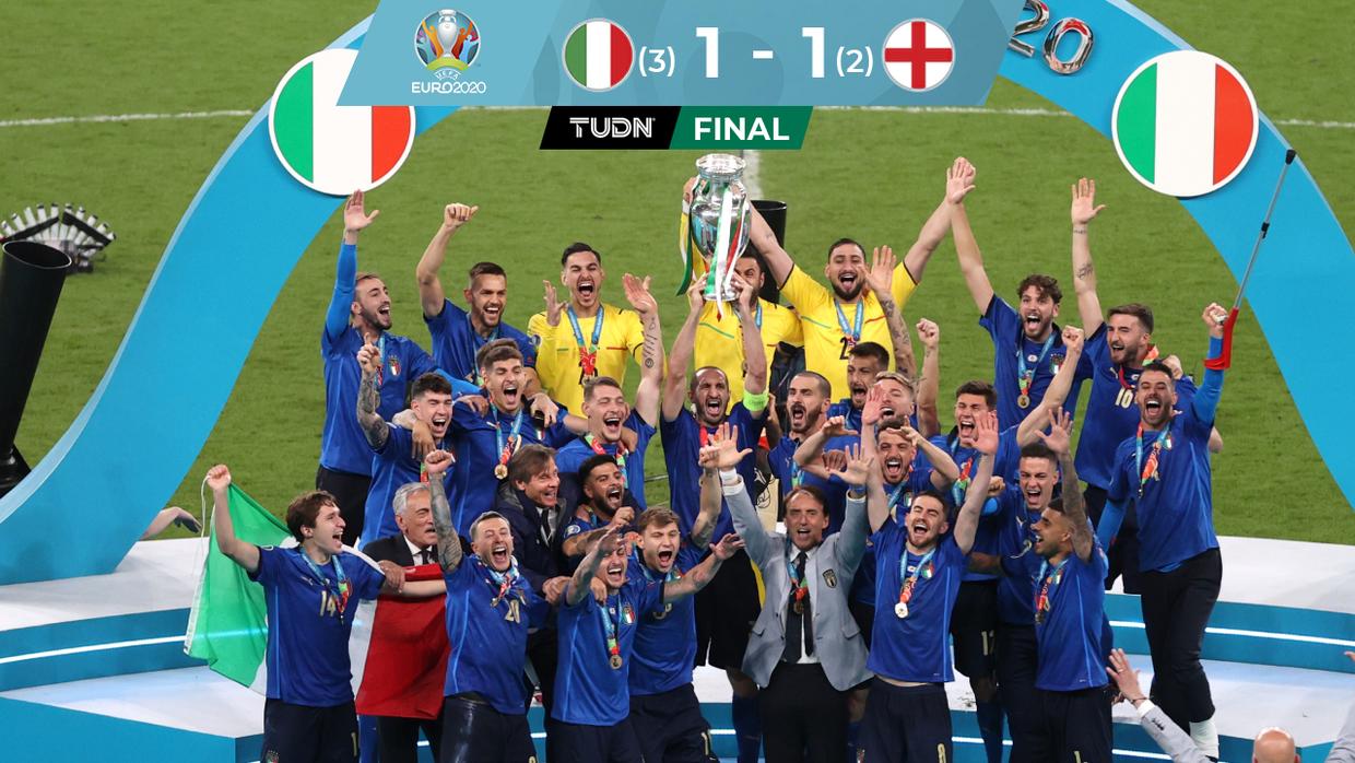 Italia gana en dramática serie de penales la Euro 2020. La primera para Italia desde 1968, que niega a Inglaterra 55 años después.