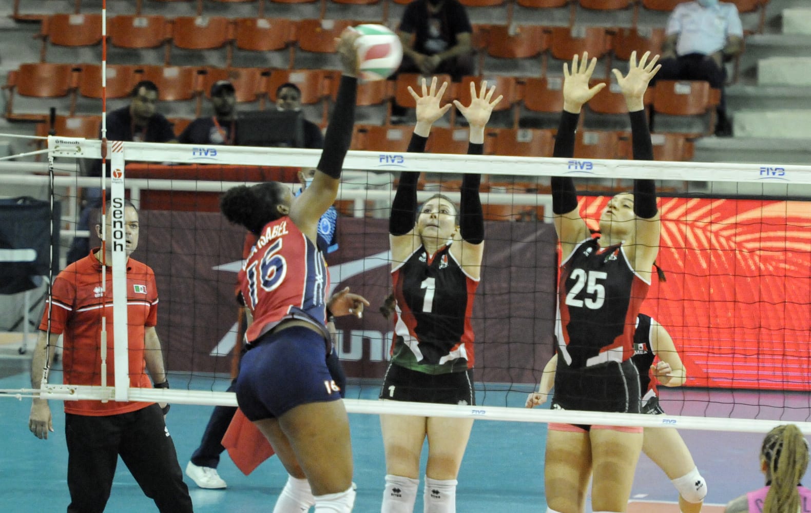 Las dominicanas tuvieron una ventaja de 8-2 en la categoría de bloqueos y también encabezaron en los servicios ganadores 7-5.